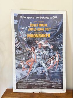 Vintage 1979 James Bond “Moonraker” Poster – Roger Moore