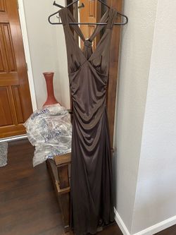 B darlin juniors women’s size 3/4 long brown formal dress prom dress