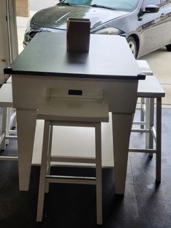 Magnolia Home Dining/Utility Table w/5 Stools by Chip and Joanna Gaines