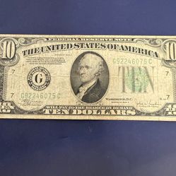 1934 $10 Hamilton Vintage Bill