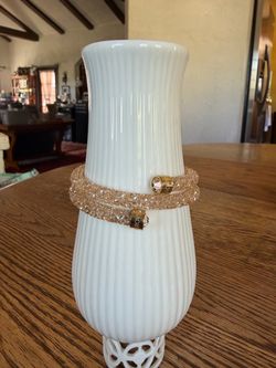 Swarovski Gold Crystaldust Double Bangle Authentic Signed Gorgeous Condition