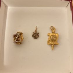 Vintage Gold  Pin And Pendants