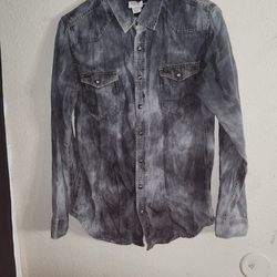 Youth XL Mossimo Stone Wash Button Up Top