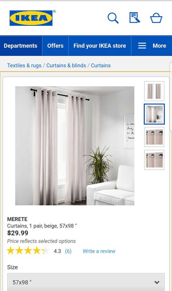 Ikea Merete Curtains Beige For Sale In Virginia Beach Va Offerup