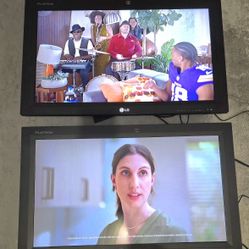 Qty. 2 - 32 Inch LG Flatron montiors. Model M3203CCBA. With LG Smart Remote.  Portrait Or Landscape Display