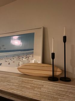 Wood Surfboard Wall Hanger Art