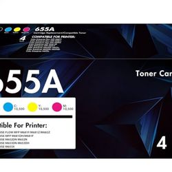 655A Toner Cartridge 4 Pack Compatible Replacement for HP 655A CF450A