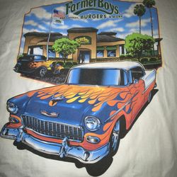  2XL Farmer boys 1955 Chevrolet Bel Air white T-shirt Rubidoux California 