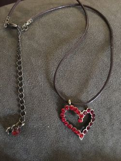 Red Swarovski heart necklace