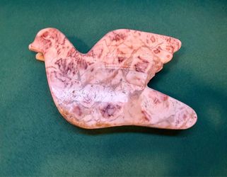 Vintage unique natural pink marble  dove napkin holder