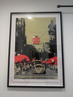 An exceptional and highly collectible limited edition framed piece by acclaimed contemporary artist Evan Hecox. Known for his distinct graphic minimal