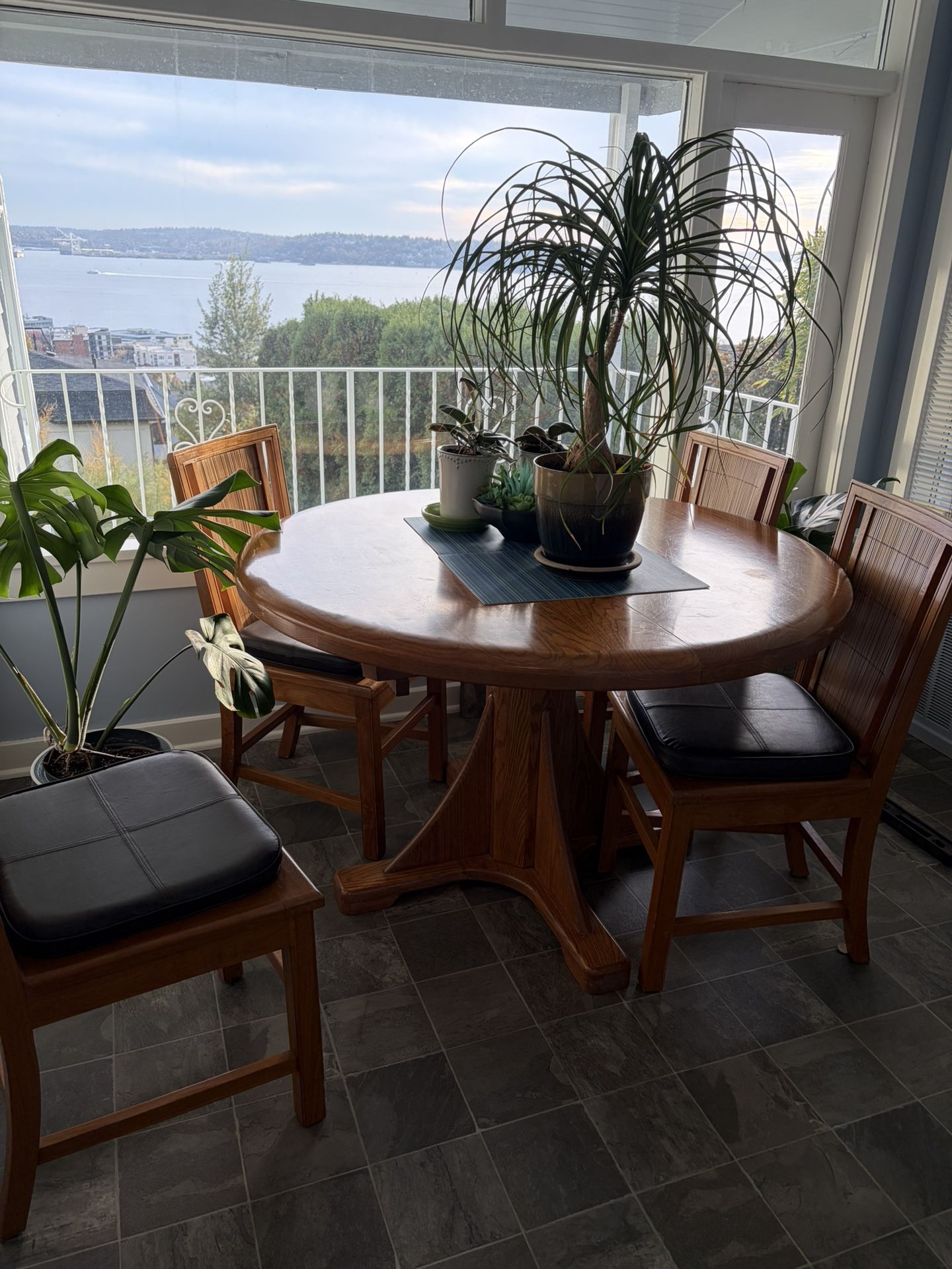 Table & 8 Solid Teak Chairs