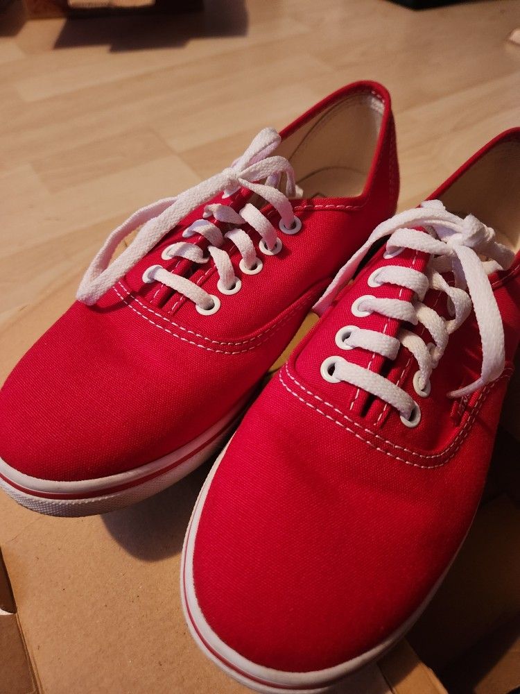 Red Canvas Vans