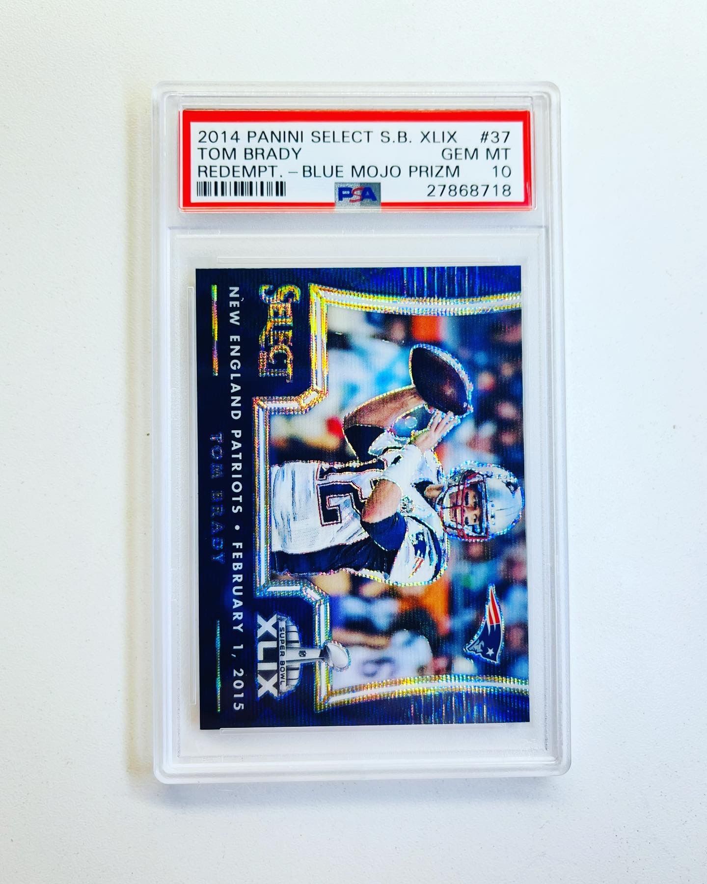 2014 Panini Select SB #37 Blue Mojo Tom Brady PSA 10 REDEMPTION only SUPER RARE