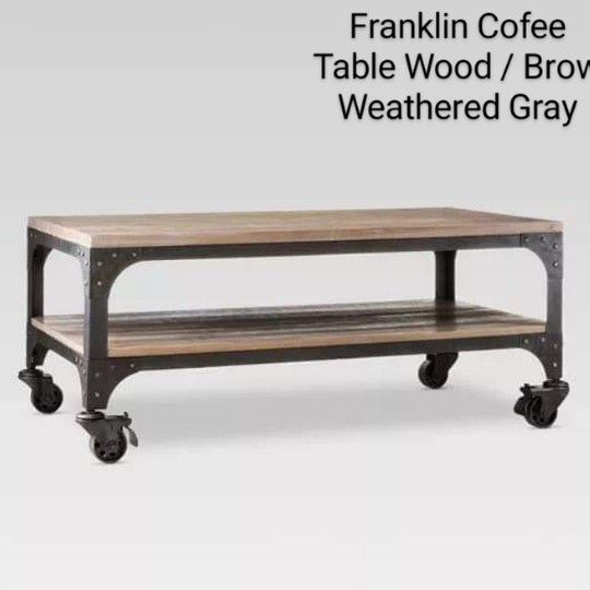 Brand New Franklin Coffee Table Wood / Brow Weathered Gray