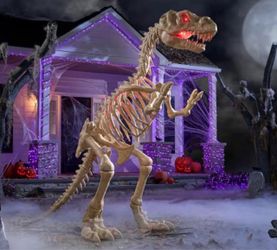 9 Ft Grave & Bones Giant-Sized LED T-Rex Dino Halloween Decoration