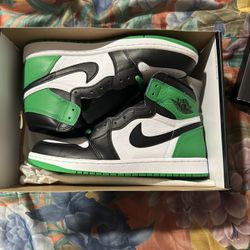 🍀 Brand New Jordan 1 High “Lucky Green” – Size 10