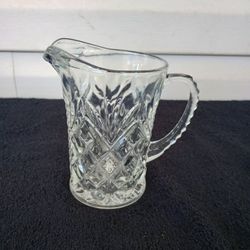 1960s Pineapple Pattern Creamer by Anchor Hocking Early American Prescut With Ribbed Handle