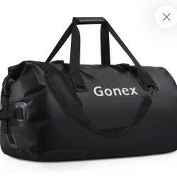 NEW - Gonex 80L Extra Large Waterproof Black Duffel Bag for Kayaking, Hiking, Camping, Fishing 