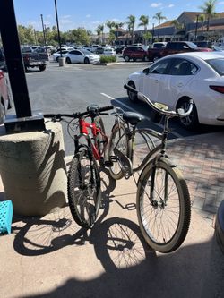 Beach cruiser and mountain bike