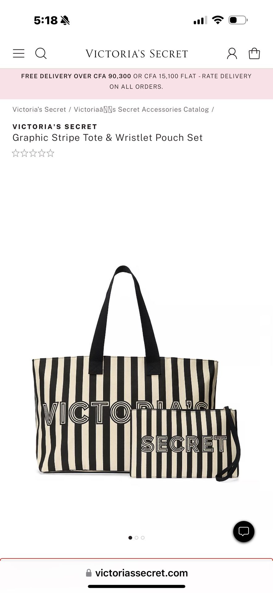 Brand New Victoria’s Secret, Graphic Strip, Tote, And Wristlet Pouch