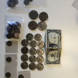Coin Collection Some Coins Silver Some Over 100 Years Old