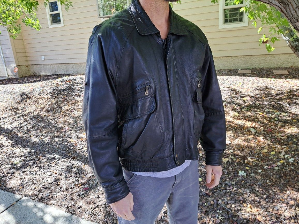 Men's Leather Motorcycle Jacket #4