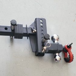 Adjustable Trailer Hitch Ball Mount w/ Lock+ Pin+ Shackle, fits 2" Receiver