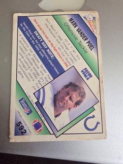 1991 Pacific Mark Vander Poel 592 Indianapolis Colts Football Card - Used