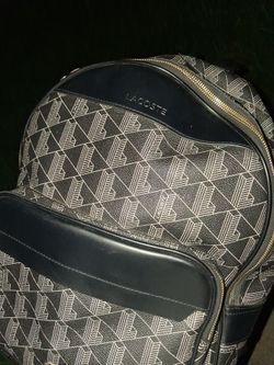 Lacoste Monogram Backpack black designer alligator