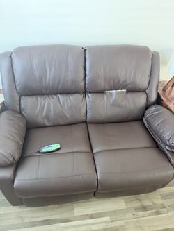 Brown Leather Recliner Loveseat