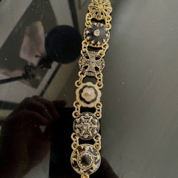 St. John’s Couture Designer Enamel Disk Bracelet