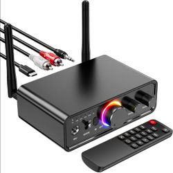 Rylithon 5.1 Bluetooth Audio Receiver Transmitter 4-in-1 (with Remote) for Home Stereo TV, HiFi Wireless Audio Adapter with 3.5mm AUX,RCA,Digital Coax