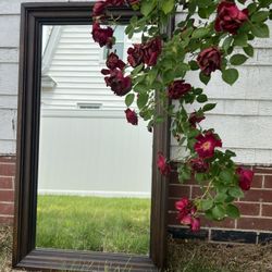 Large Solid Wood Antique Mirror