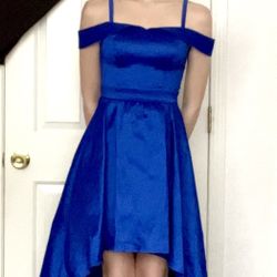 B. Darlin* High Low Royal Blue Reflective Bridsmaid Style Dress