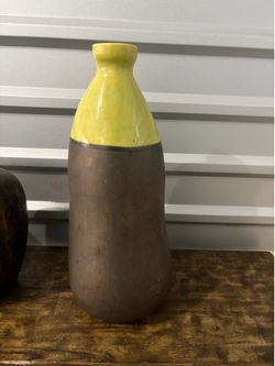 Two-Tone pale green & bronze Ceramic Vase