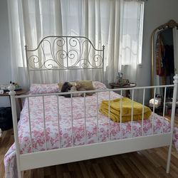 White bed frame full