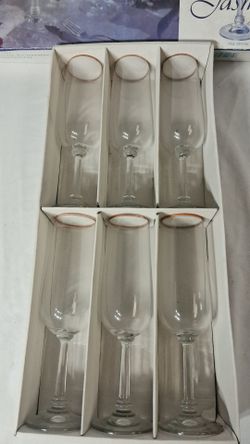 Fine Crystal Champagne Flutes Set of 6
