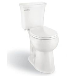 Power Flush 12 inch Rough In Two-Piece 1.28 GPF Single Flush Round Toilet in White Seat Included