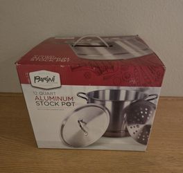 12-QT Aluminum Stock Pot w/ Steamer Rack