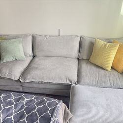Washable cushions! Cream couch w/ ottoman