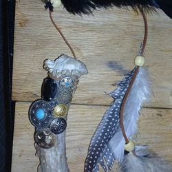 Handcrafted Crystal-Tip Energy  with Turquoise Accents – Unique Artisan Tool