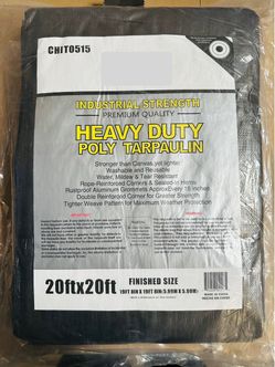Heavy Duty Waterproof Poly Tarp 20 ft x 20 ft – Outdoor Cover