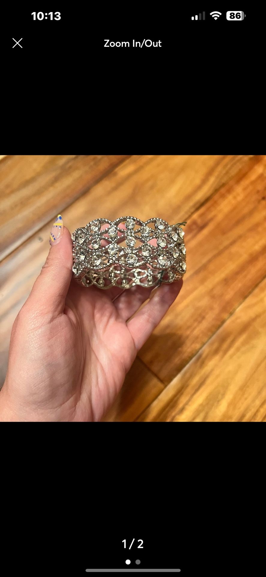 Crystal rhinestone cross cross formal prom bridal pageant bracelet. New!