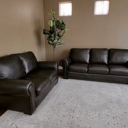 Leather Sofa & Loveseat Set