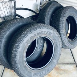 New 2025. Goodyear Wrangler A/T Territory  255 70 R 17” As New Take Offs. 99.9% Tread. $550 