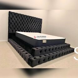 Black Velvet King size bed frame ( mattress sold separate ) / Easy Financing available