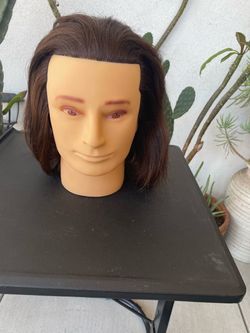 Cosmetology Mannequin Head with Dark Brown Hair 100% Human