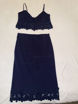 Navy blue skirt set 