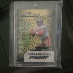 Joe Montana OptiChrome 1/1 Pre-Production Proof Card
